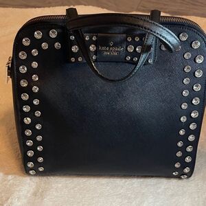 Kate Spade Black Satchel with Silver Studs